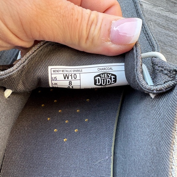 Hey Dude! NWOT Glitter Women’s Wendy Metallic Casual Shoe in Charcoal Size 10 - Picture 5 of 11